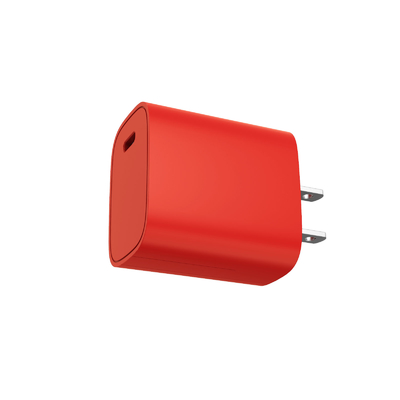 ABS PC USB Duvar Şarj Cihazı Verimlilik Seviyesi VI Beyaz Kırmızı 20W USB C Şarj Cihazı
